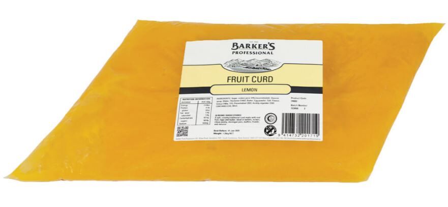 Curd, Lemon Fruit 1.25Kg Barkers Professional (GF) (H)