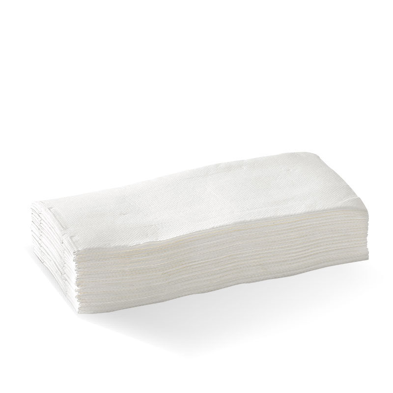 Napkins 2-Ply, 1/8 Fold White Quilted Dinner Biopak (1000)