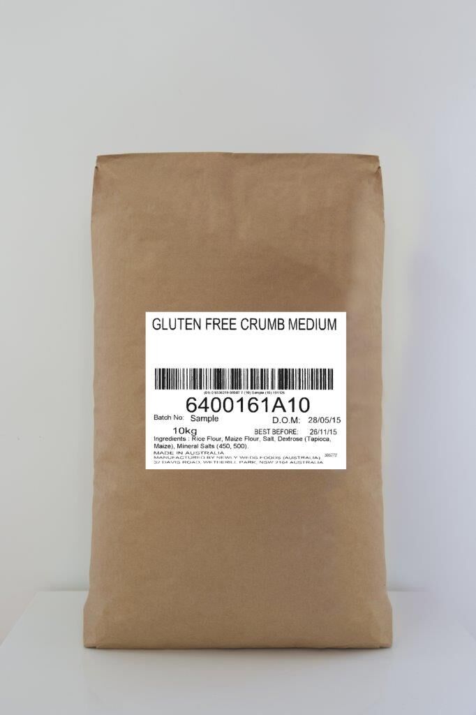 Breadcrumbs, Medium White Gluten Free 10kg Newlyweds (GF)