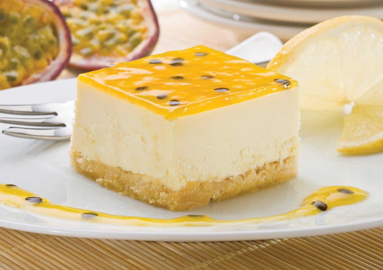 Priestley's Lemon Passionfruit Cheesecake Slice