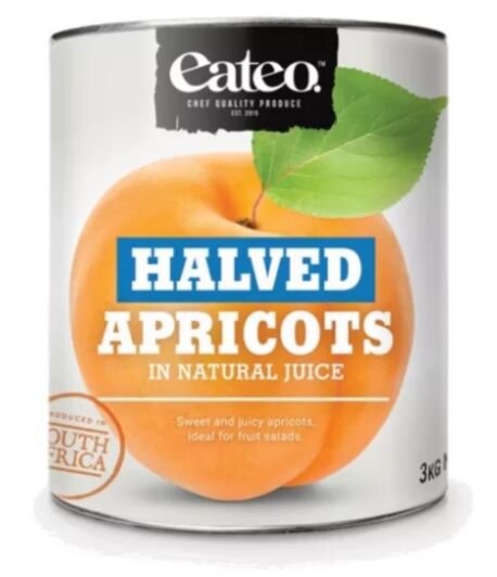 Apricot Halves in Juice 3Kg Eateo (VG) (GF)