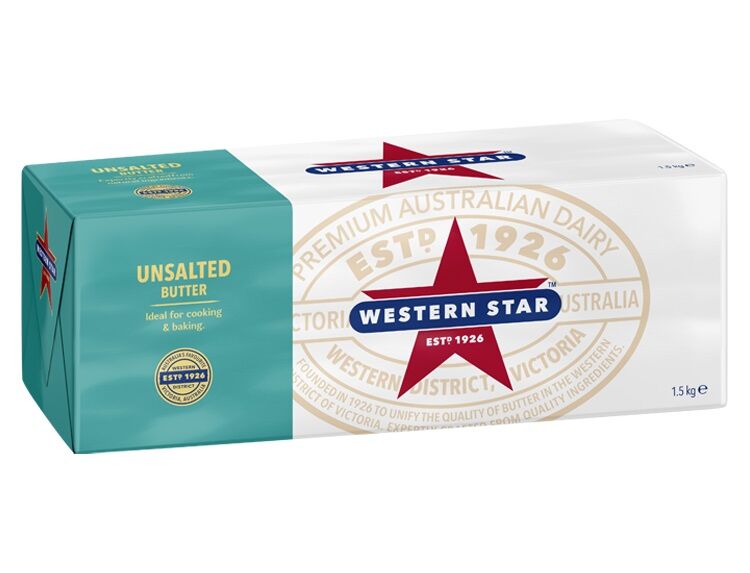 Butter, 1.5Kg Unsalted Western Star (GF) (H)