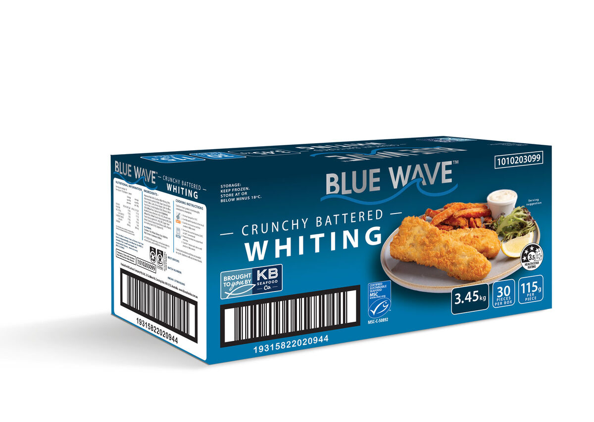 Whiting, Crunchy Battered 30x115gm Blue Wave (I)