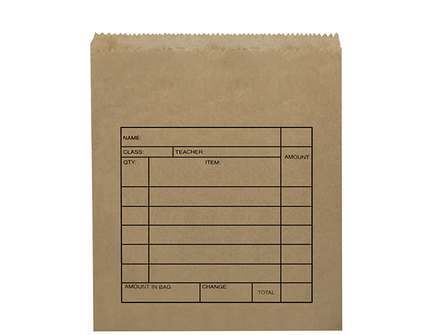 Unbranded Brown Paper Lunch Bag Printed Order Grid