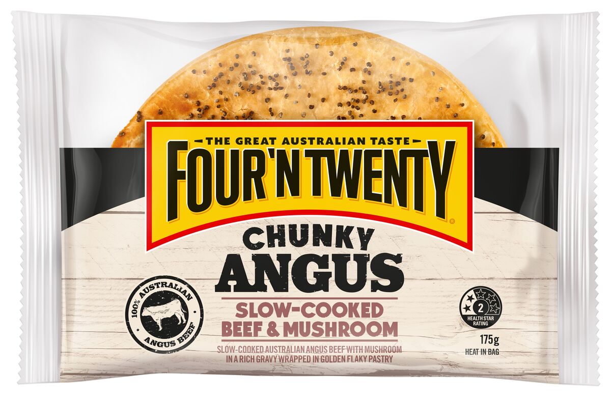 Pies**Chunky Angus Beef & Mushroom Wrapped 12x175gm 4’N’20