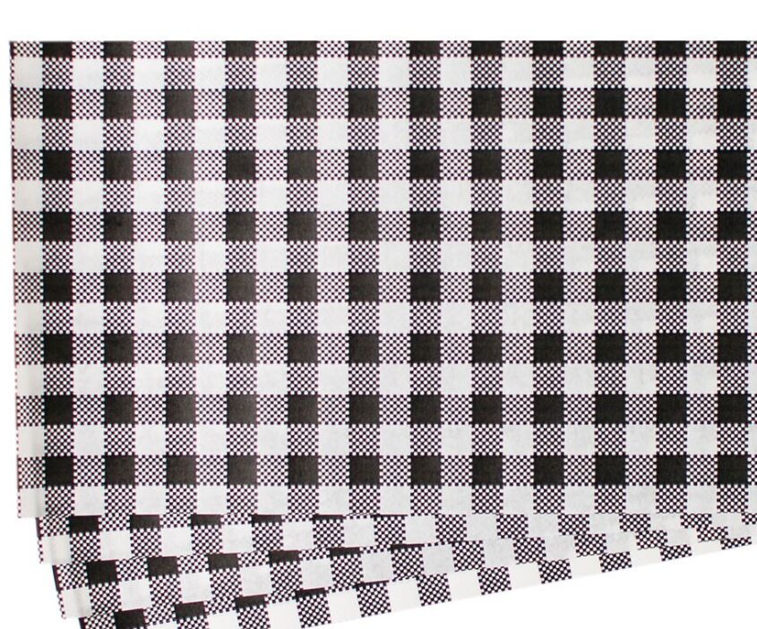 Greaseproof Paper Gingham Black 320×200 (500)
