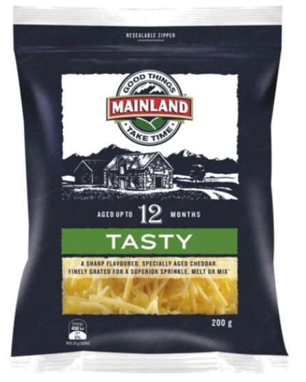 Cheese**Grated Tasty 12x200g Mainland (H)