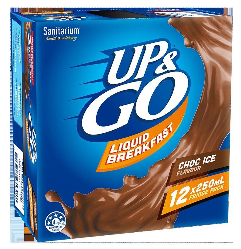 Up & Go, Chocolate Liquid Breakfast 12x250ml Sanitarium