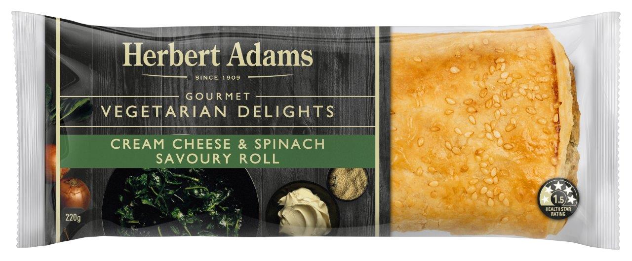 Herbert Adams Savoury Roll Cream Cheese & Spinach