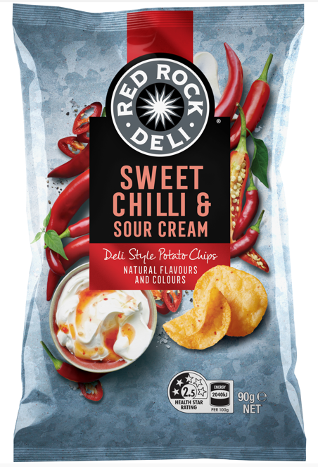 Red Rock Deli Potato Chips Sweet Chilli & Sour Cream