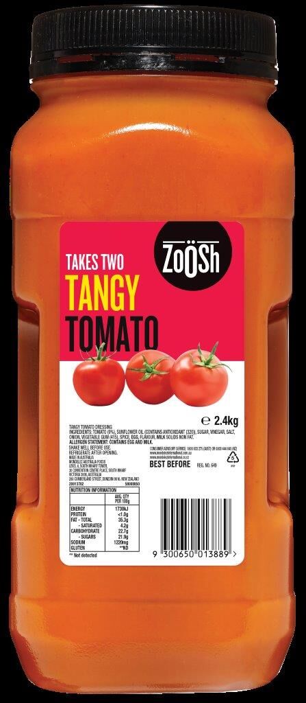 Dressing, Tangy Tomato 2.4Lt Zoosh Gluten Free (GF)
