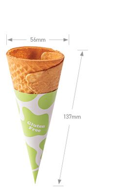 Ice Cream**Waffle Cone, Pre Sleeved Gluten Free (220) Napoli (VG) (H) (GF)