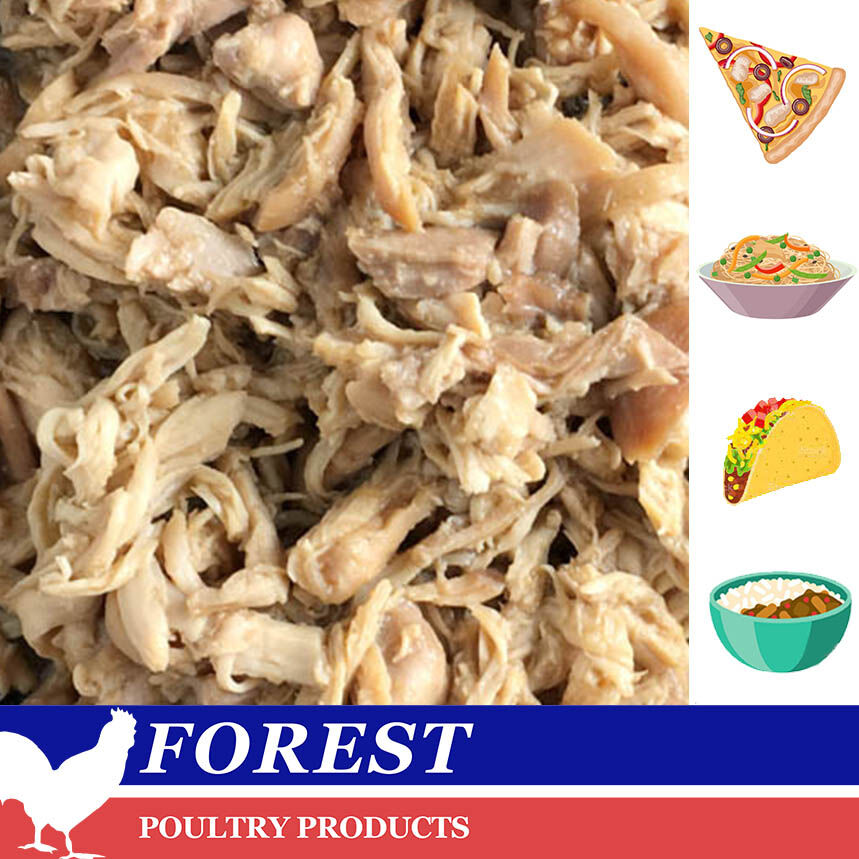 Chicken Meat, Leg Diced Cooked Ready to Eat 1kg Forest