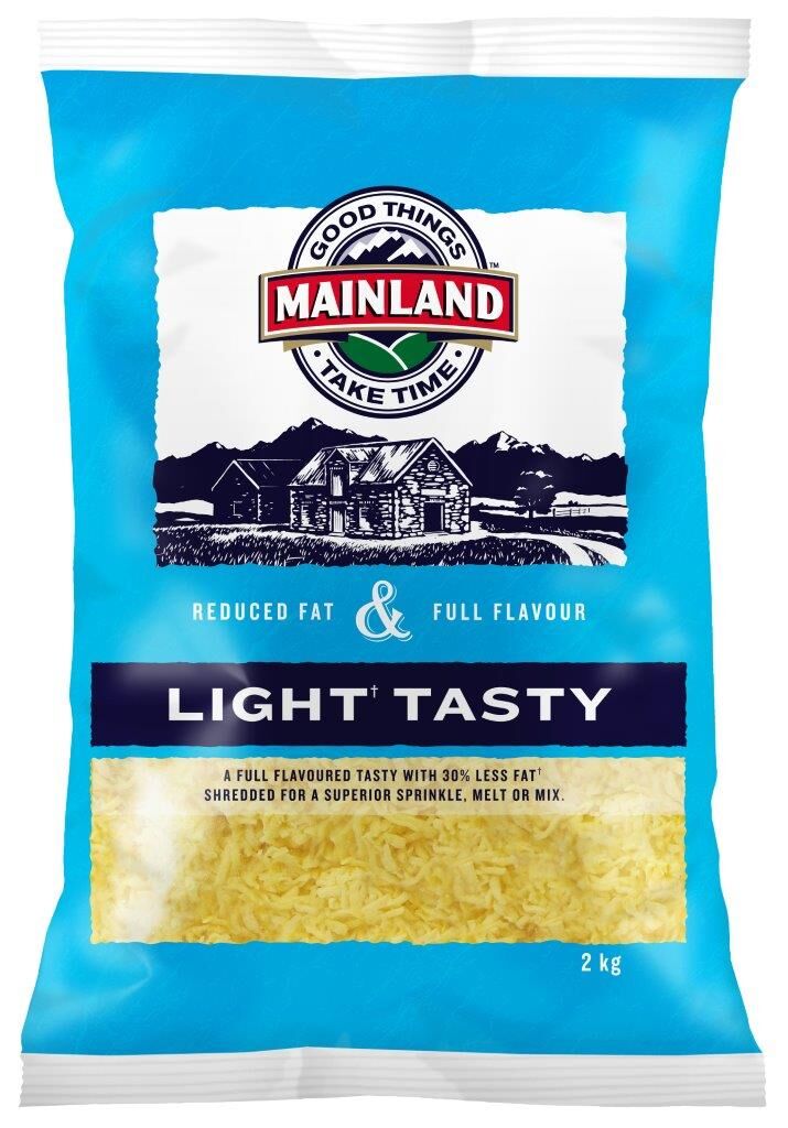Cheese, Shredded Light Tasty 2Kg Mainland (GF) (H)