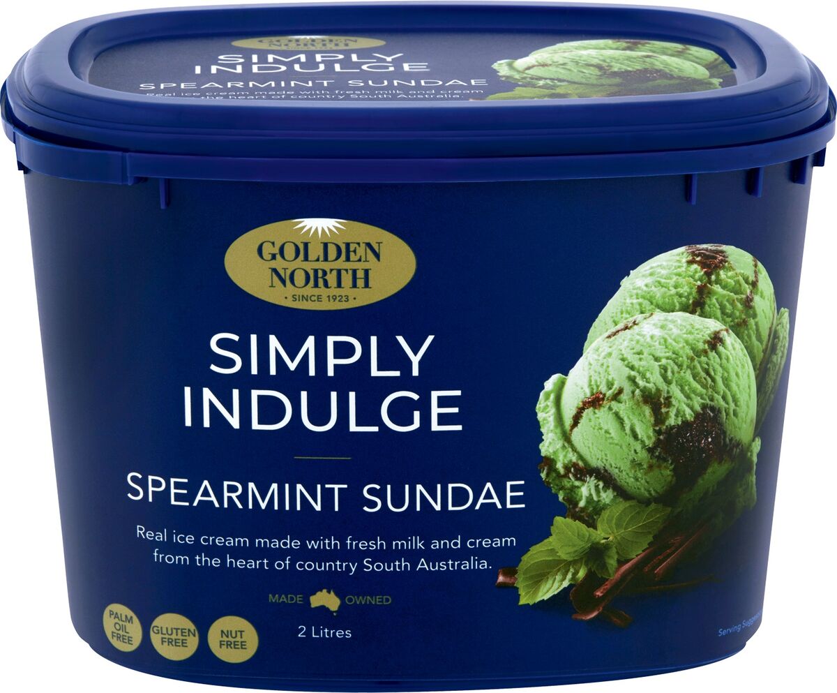 Ice Cream, Simply Indulge Spearmint Sundae 2L Golden North