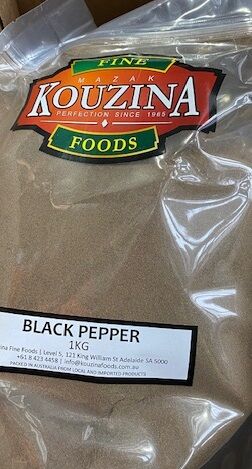 Pepper, Black Ground 1kg Kouzina (VG) (GF) (H)