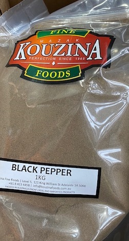 Pepper, Black Ground 1kg Kouzina (VG) (GF) (H)