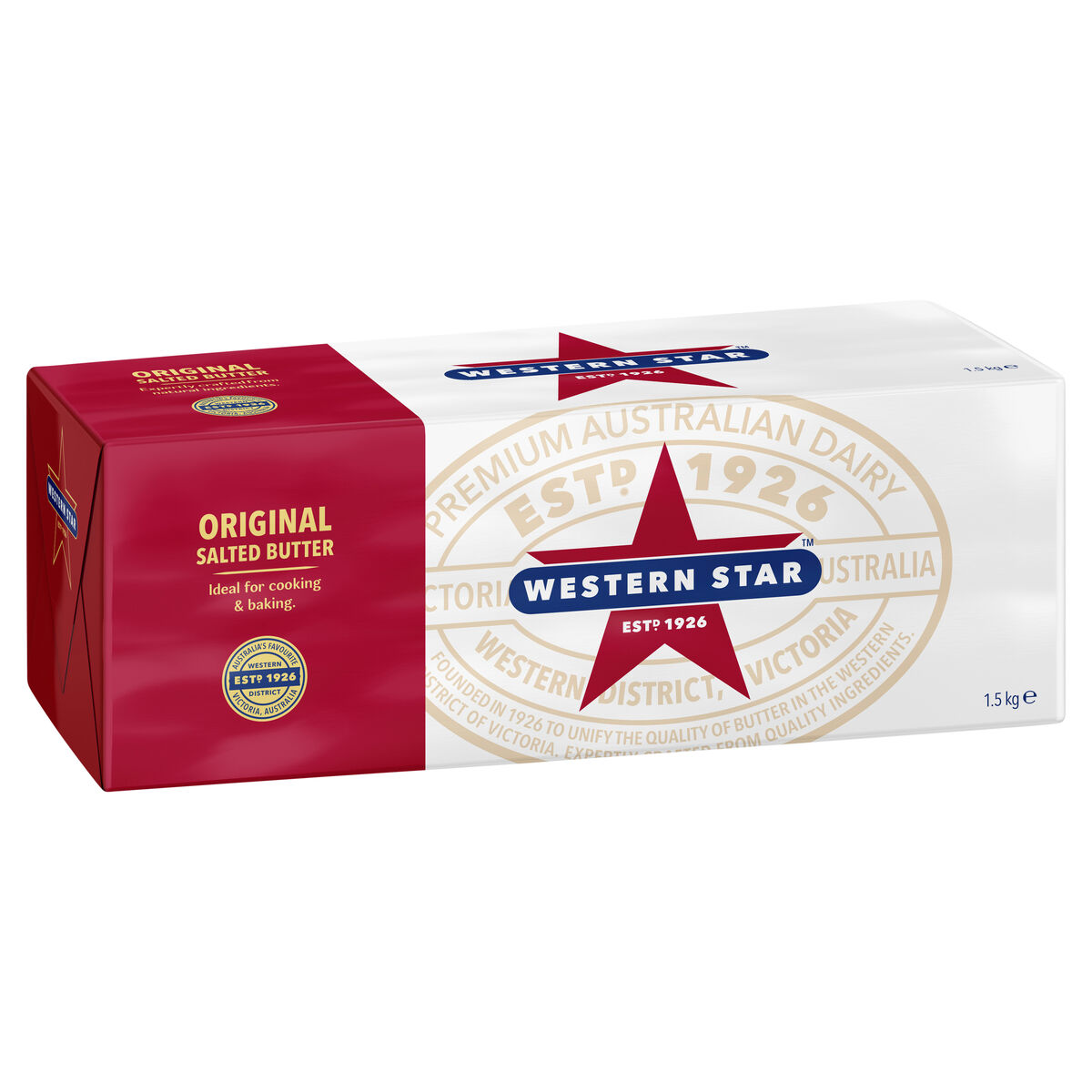 Butter, 1.5Kg Catering Block Salted Western Star (GF) (H)