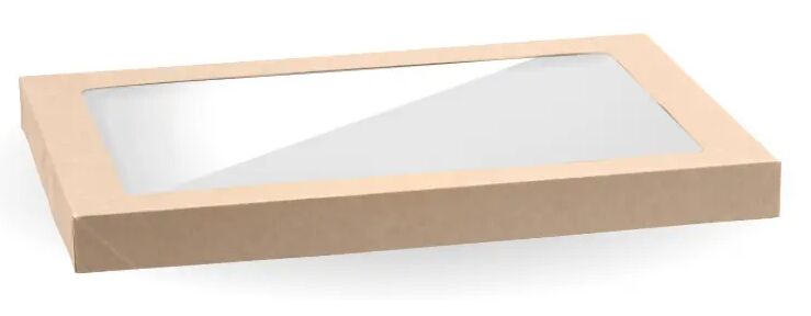 Lids, PLA Window for BioBoard**Medium Catering Tray, Biopak (100)