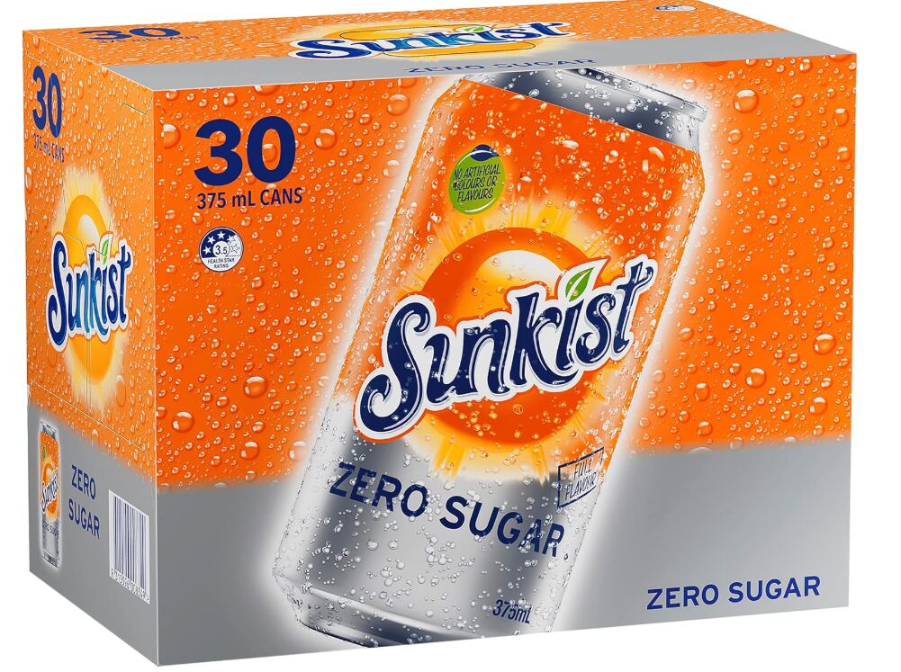 Drink**Sunkist ZERO Schweppes 30x375ml Cube