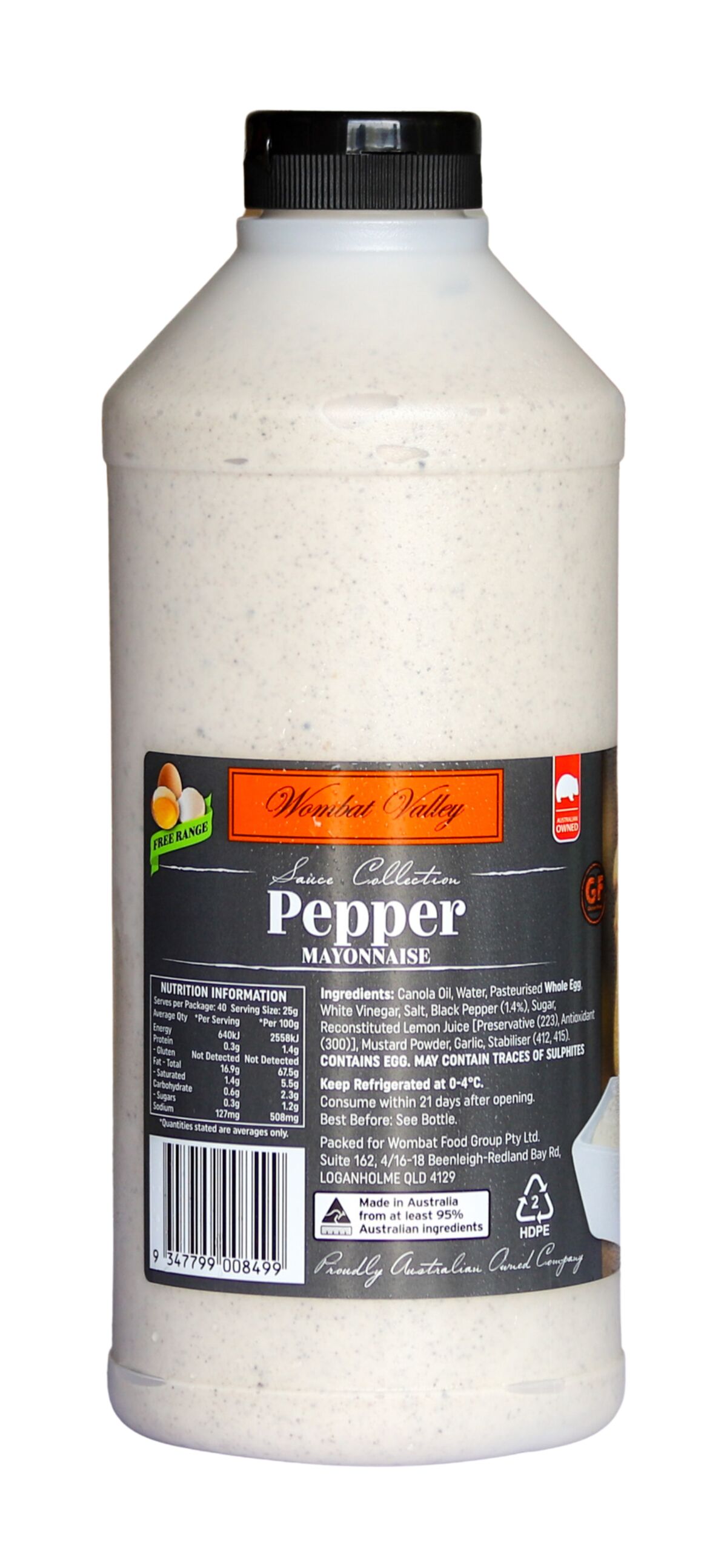 Sauce**Pepper Mayo 1kg Squeeze Wombat Valley (GF) (H)