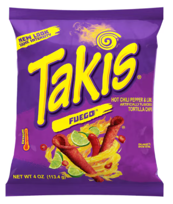 Takis Tortilla Chips Fuego Hot Chili Pepper & Lime