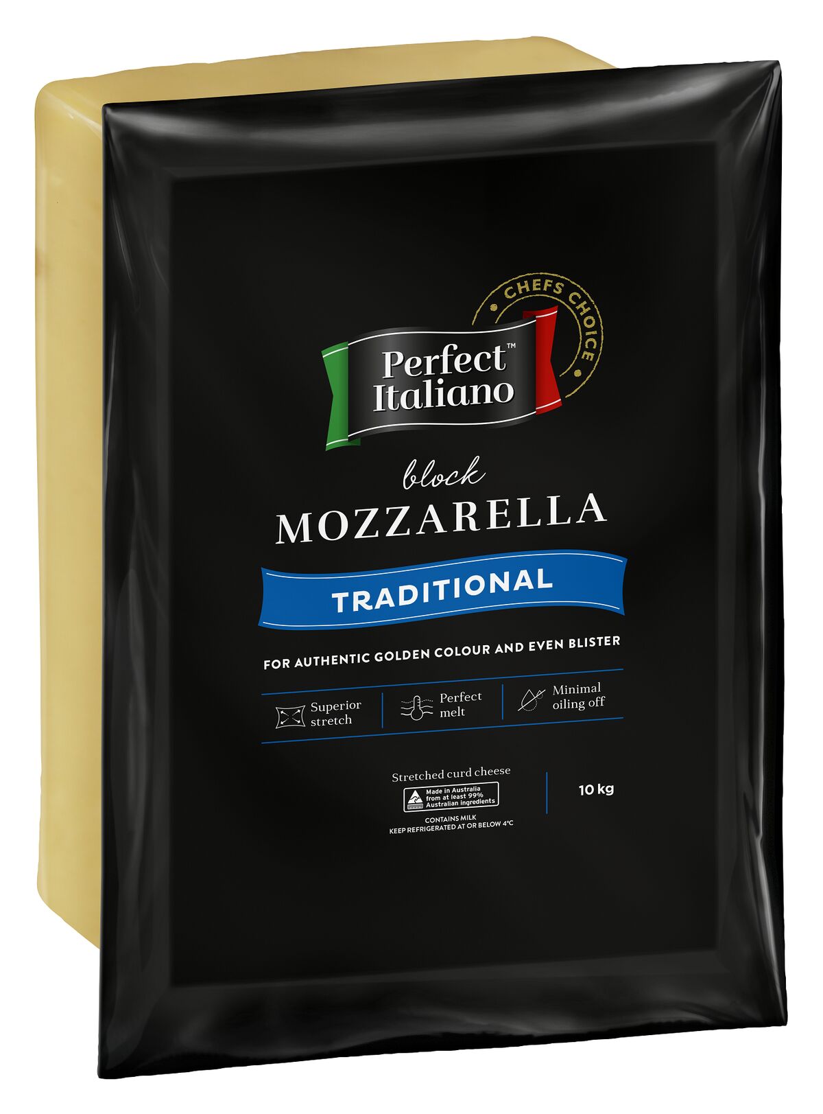 Cheese, Mozzarella Block 2x10kg Perfect Italiano (GF) (H)