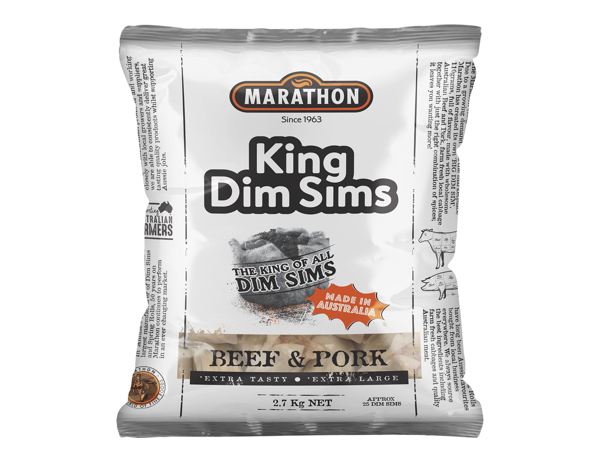 Kensington Dim Sims Large Beef & Pork