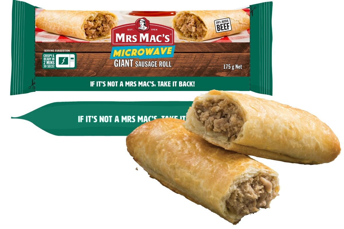 Sausage Roll, Giant 25x175gm Mrs Mac’s (H)