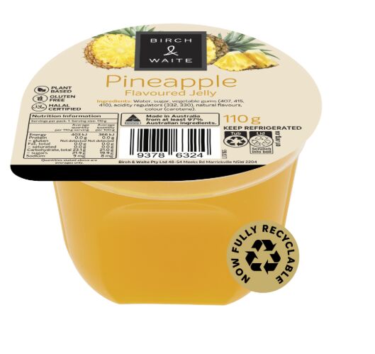 Dessert**Jelly Pineapple 45x110gm Birch & Waite (VG) (GF) (H)