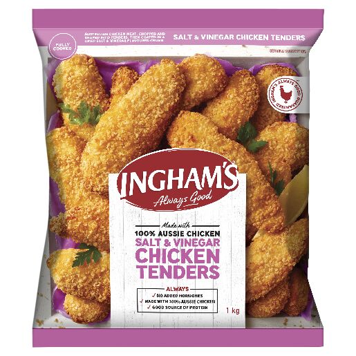Chicken Tenders, Salt and Vinegar 1Kg Ingham