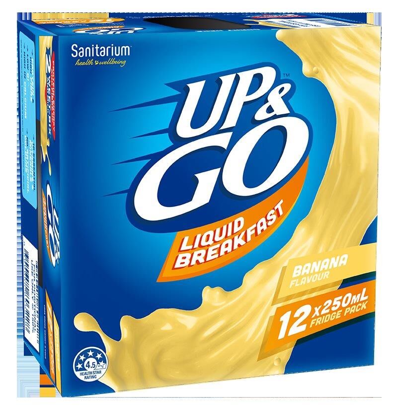 Up & Go, Banana Liquid Breakfast 12x250ml Sanitarium
