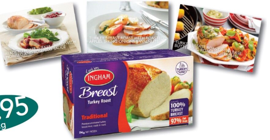 Turkey Roll**Inghams Ready to Roast Breast 2Kg Unseasoned (GF)