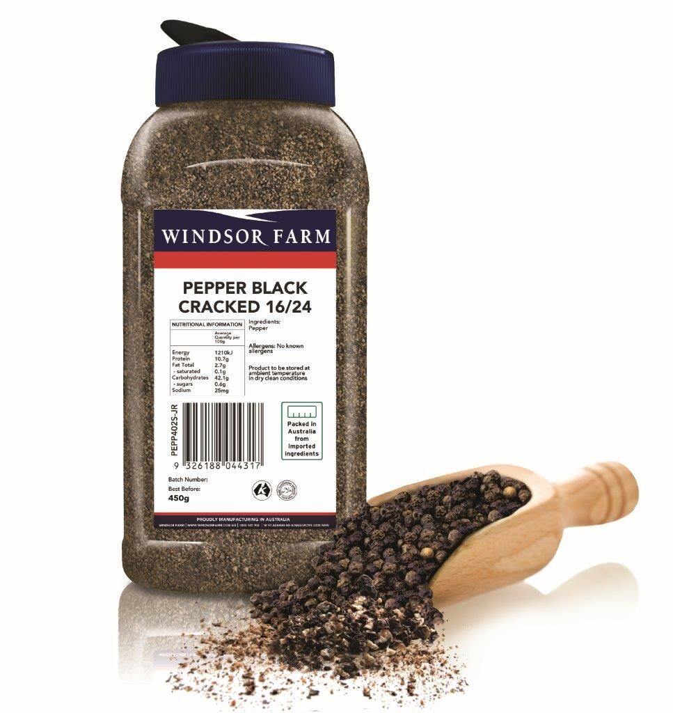Pepper, Cracked Black 1kg Windsor Farm (16/24)