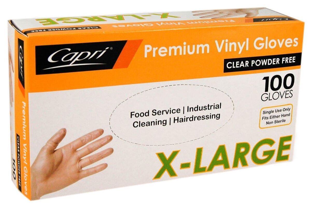 Gloves, Vinyl Extra Large Powder Free (100) Capri