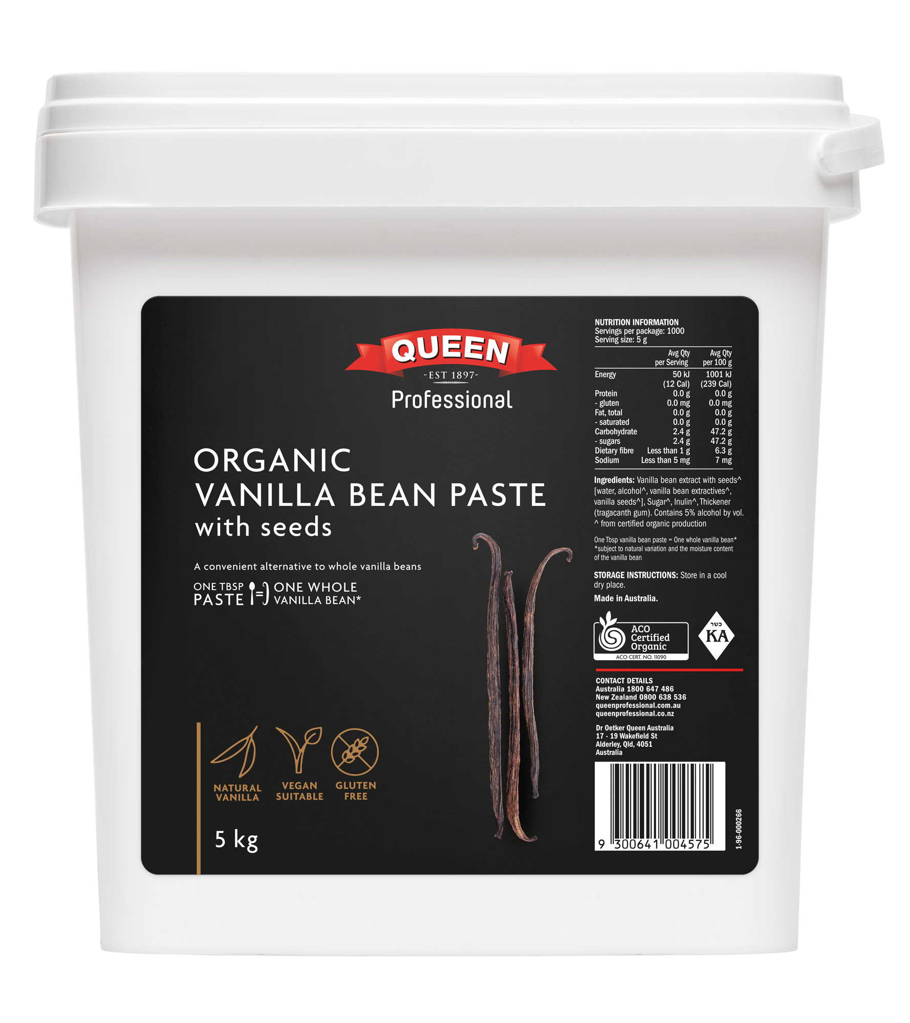 Queen Professional Vanilla Bean Paste Organic