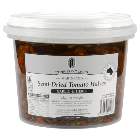 Penfield Olives Semi-Dried Tomato Halves Garlic & Herbs