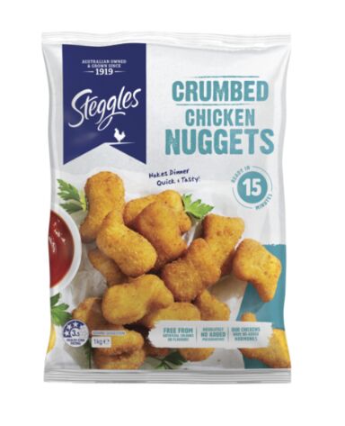 Chicken Nuggets Crumbed 1kg (NEW) Steggles (H)