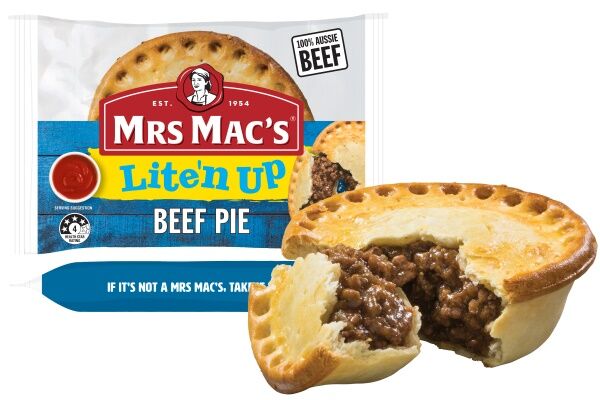 Pies, Beef 12x175gm Lite ‘N’ Up Mrs Mac’s (H)