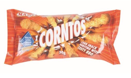 Snacks, Corntos Zesty BBQ 6 Sleeves 6x20g Mamee (GF) (H)