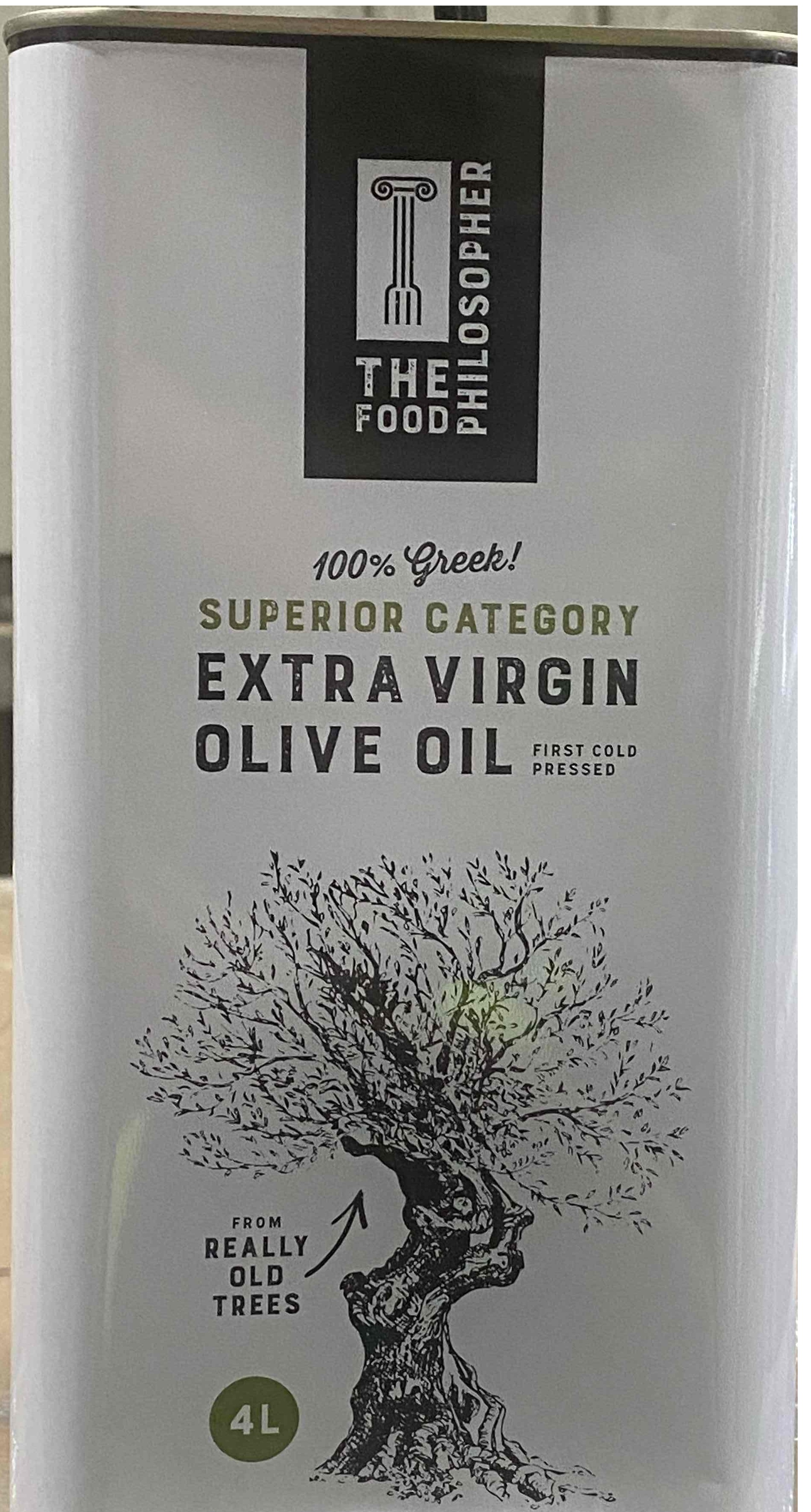 Olive Oil, Greek Extra Virgin 4L Food Philosopher (V) (GF)
