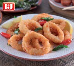 Squid Rings, Panko Crumbed Natural I&J 1Kg (I)