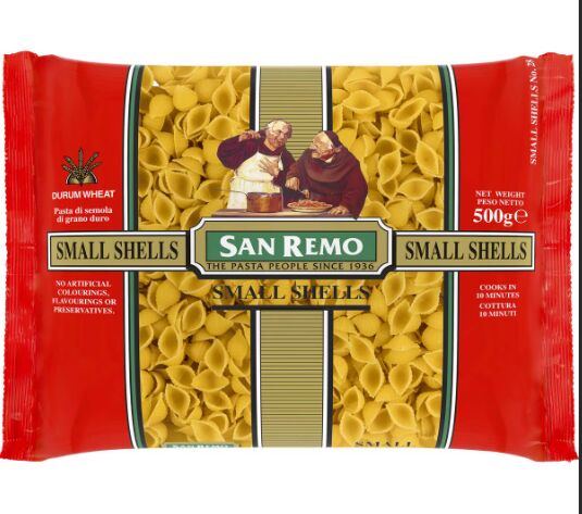 Pasta**Small Shells #28 5Kg San Remo (VG) (H)