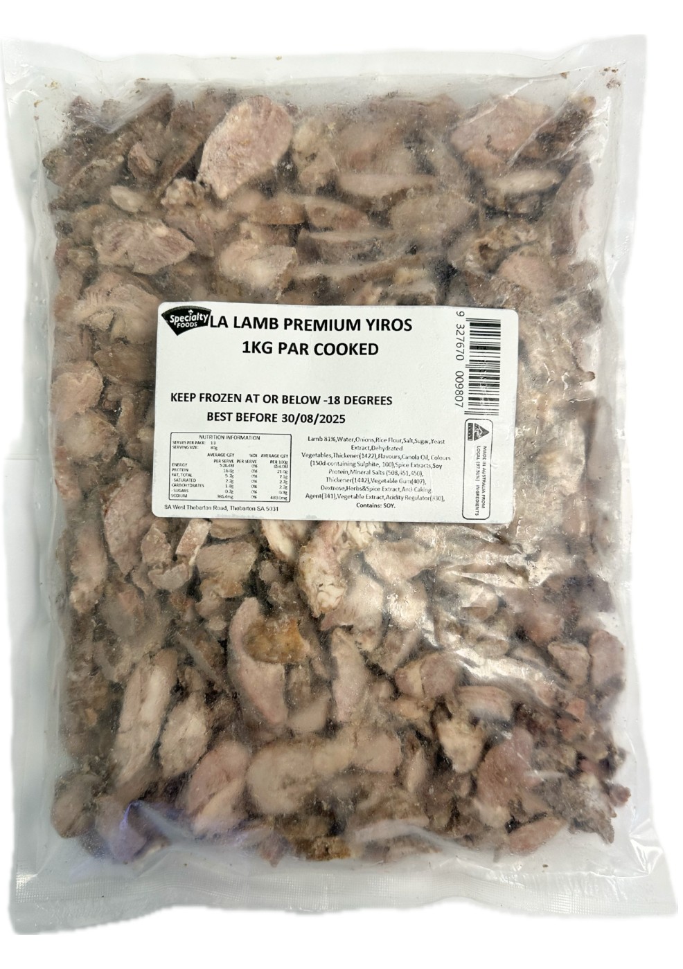 Specialty Foods Lamb Yiros Premium Par Cooked
