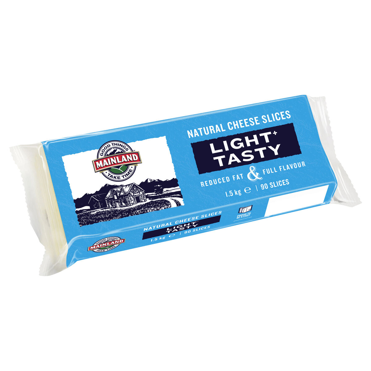 Cheese, Sliced Light Tasty 1.5Kg Mainland (GF) (H)