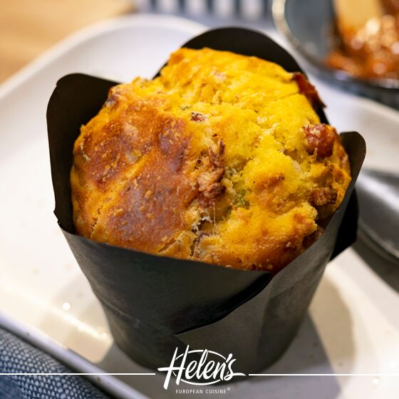 Muffins, Savoury Pumpkin and Bacon 6x180g Helen’s