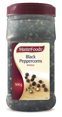 Peppercorns, Whole Black 500gr Masterfoods