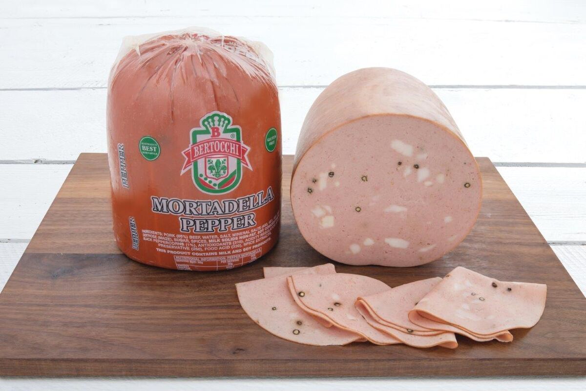 Mortadella, Halves Pepper Random Weight Bertocchi (Inner)