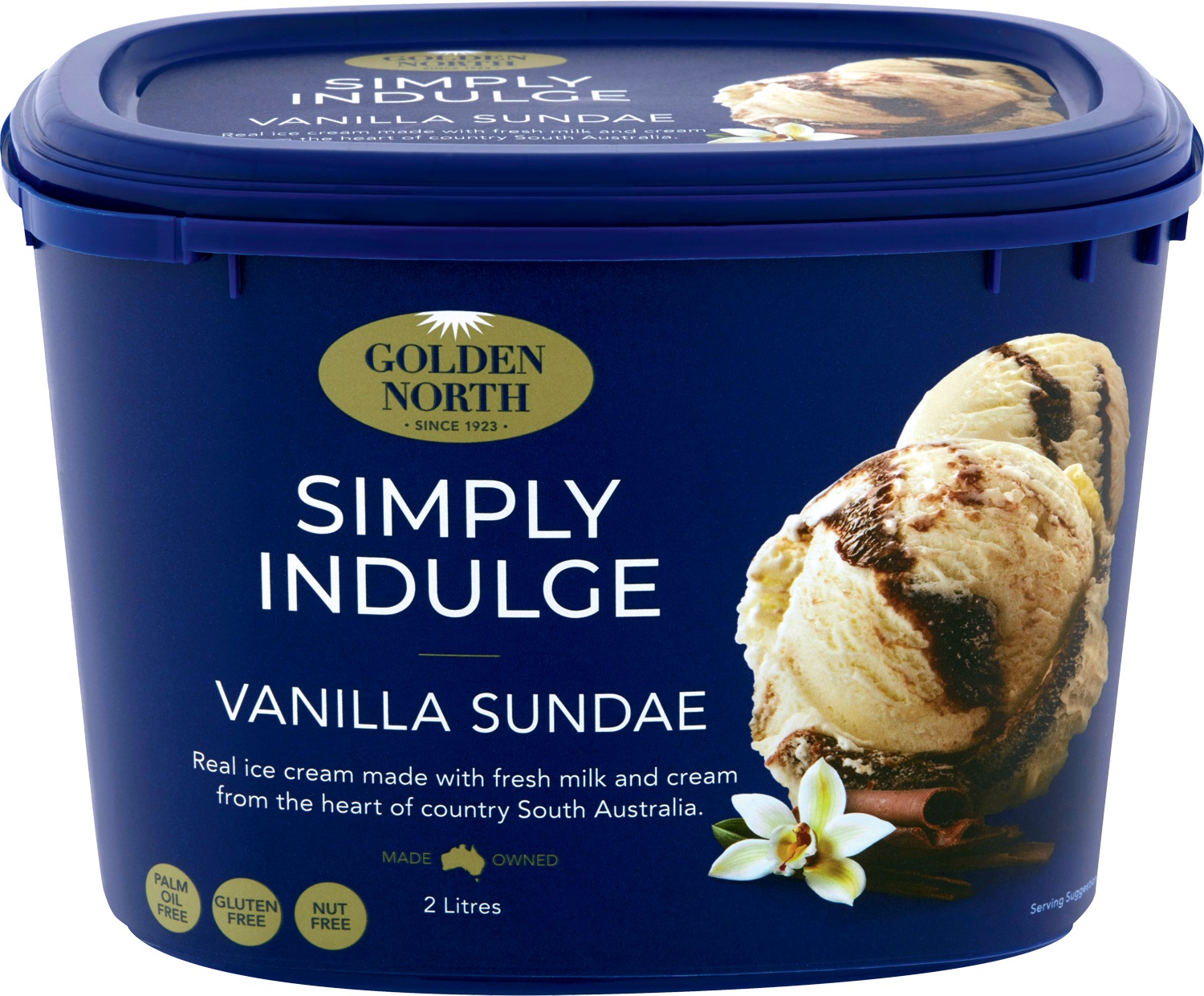 Golden North Ice Cream Simply Indulge Vanilla Sundae