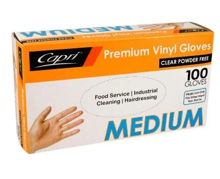 Gloves, Vinyl Medium Powdered (100) Capri